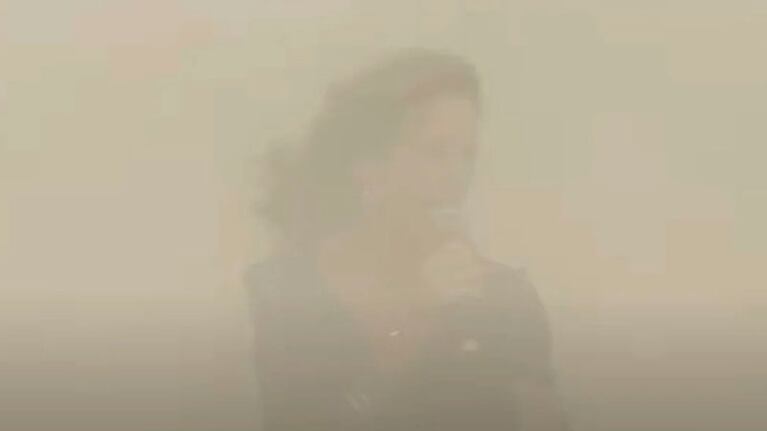La diputada del Frente de Todos habló tapada de tierra.