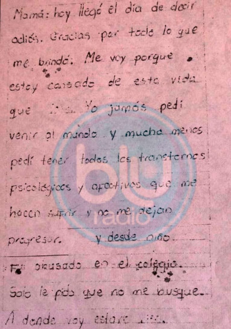 La dolorosa carta de un joven que se mató tras ser violado por curas