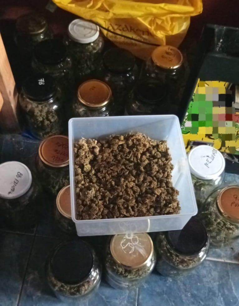 La droga encontrada en la casa del joven en Córdoba.