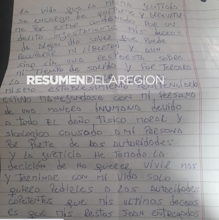 La dura carta que dejó el asesino del cura de Alta Gracia antes de quitarse la vida