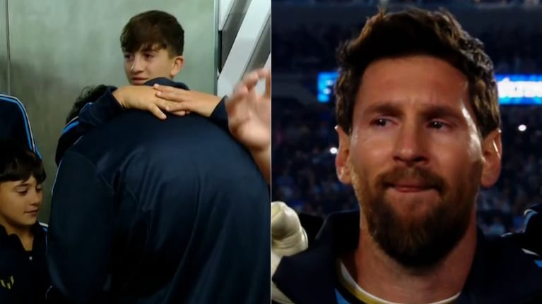La emoción de Messi en el Himno.