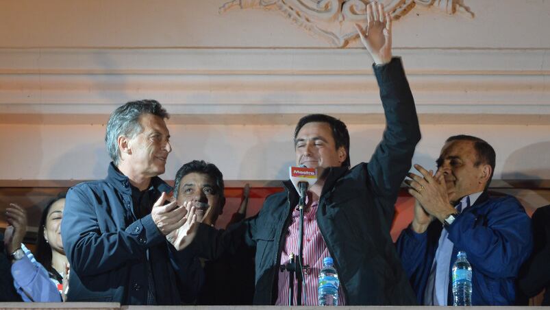 La emoción de Mestre en el balcón de la Casa Radical. Foto: Lucio Casalla.