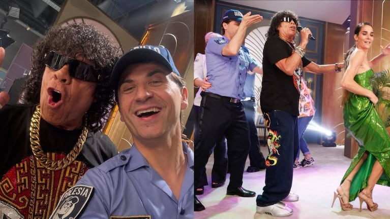 La emoción del Oficial Gordillo al haber conocido a La Mona Jiménez.