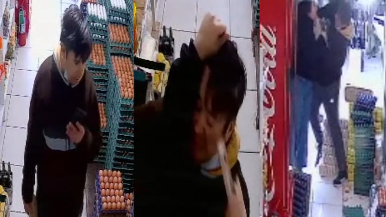 La empleada del kiosco forcejeó y corrió al ladrón.