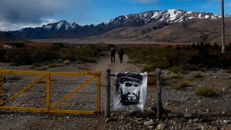 La entrada de la comunidad de Pu Lof, lugar donde se vio por última vez a Santiago Maldonado.