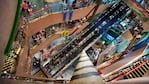 La escalera mecánica del shopping Langham Place de Hong Kong.