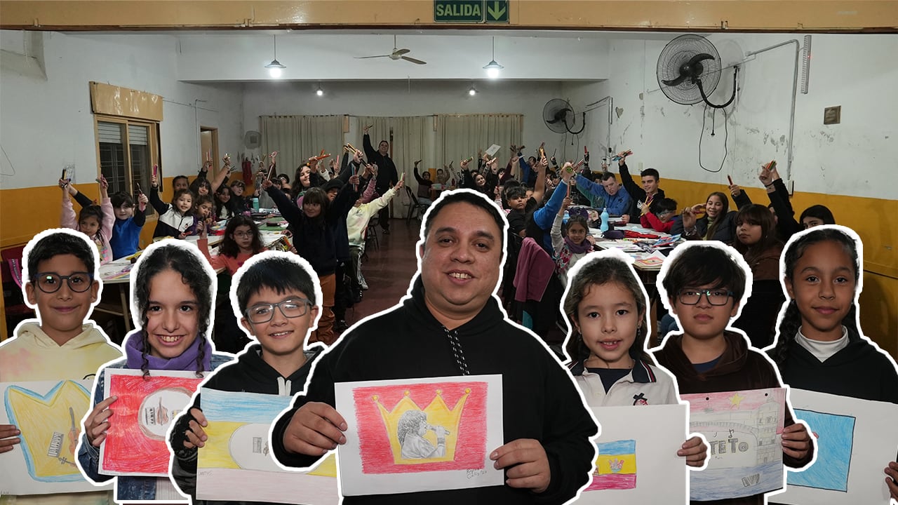La escuela de dibujo de B° Rosedal dejó su aporte para la creación del emblema cuartetero.
