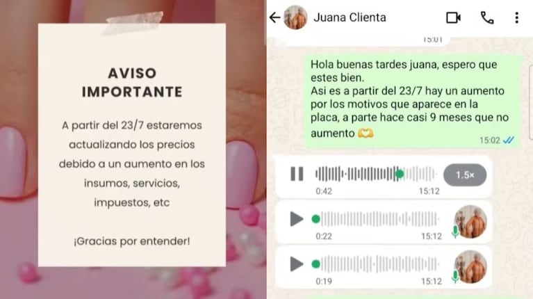 La esteticista quedó descolocada con la respuesta de la clienta.