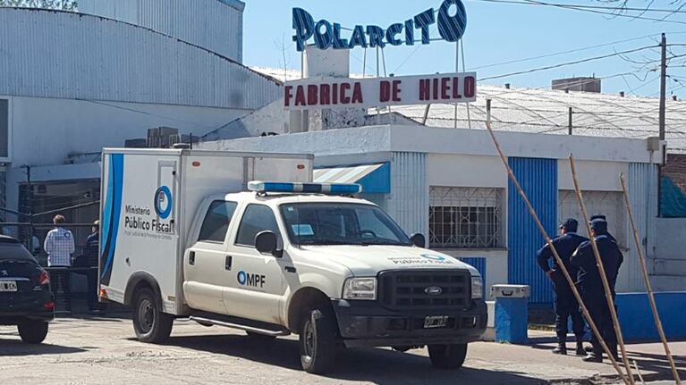 La fábrica de hielo donde ocurrió el doble crimen.