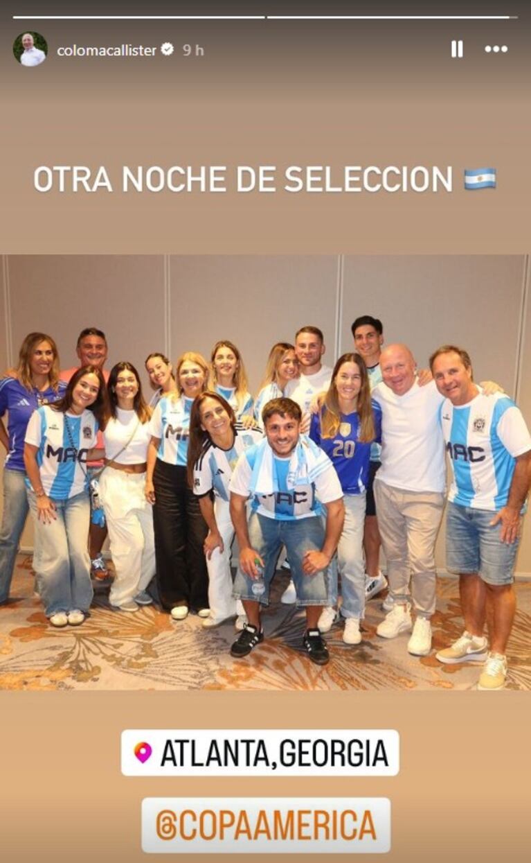 La familia de Alexis Mac Allister viajó a Atlanta para ver su debut en la Copa América. (Foto: colomacallister / Instagram).