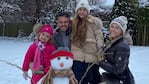 La familia Demichelis disfrutando de la nieve en Alemania.