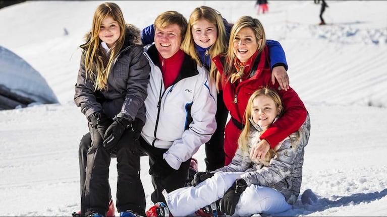 La familia real de Holanda en el centro de esquí.
