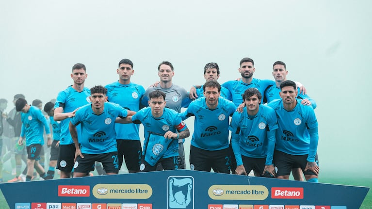 La formación de Belgrano para visitar a Aldosivi. Foto: Prensa CAB.