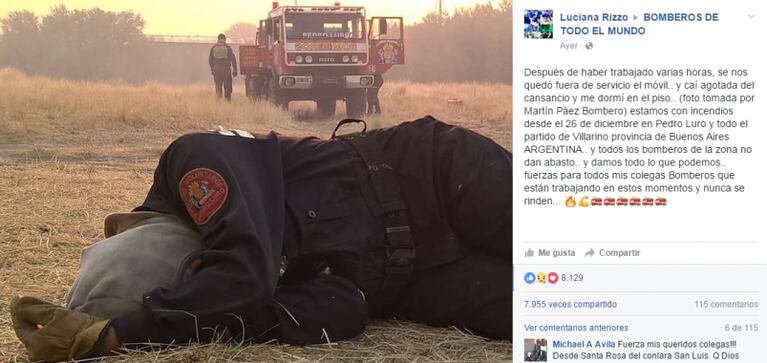 La foto de la mujer bombero que emociona