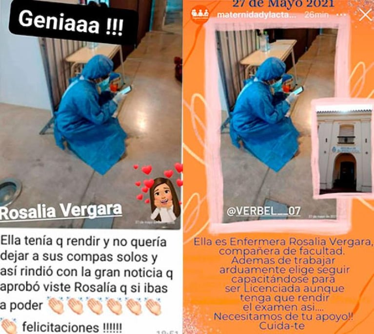 La foto de la pandemia: una enfermera rindió un examen mientras hisopaba en Córdoba