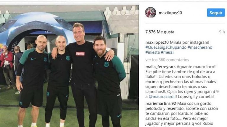 La foto de la que hablan todos: Messi y Mascherano con Maxi López