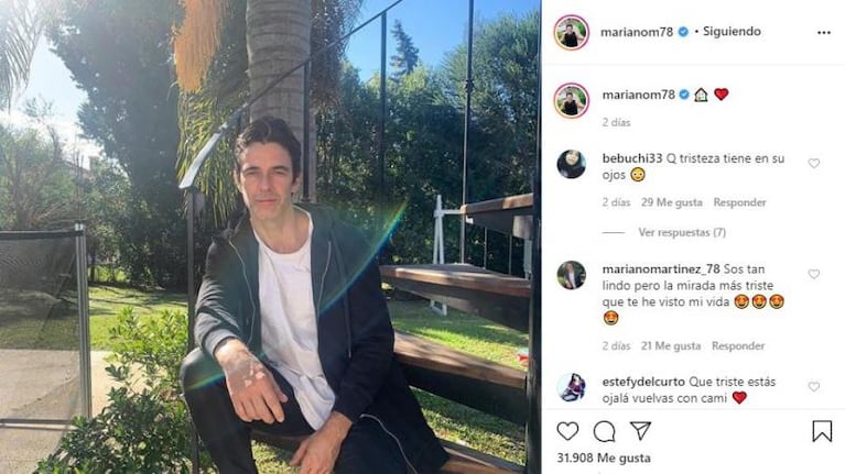 La foto de Mariano Martínez que preocupa a sus fans