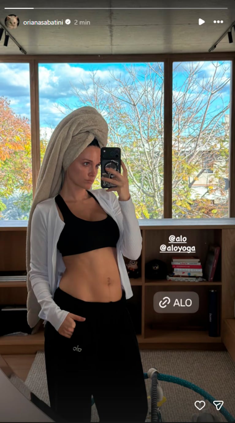 La foto de Oriana Sabatini a tres meses del nacimiento de su hija Gia. Foto: Instagram / @orianasabatini