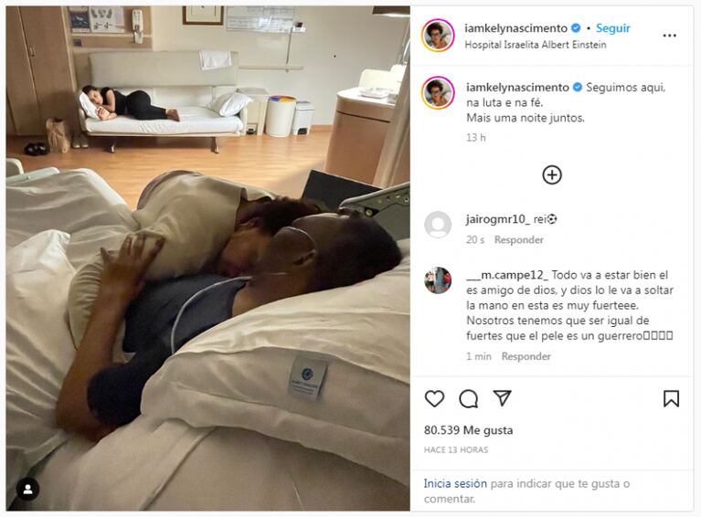 La foto que compartió la hija de Pelé desde el hospital con su padre