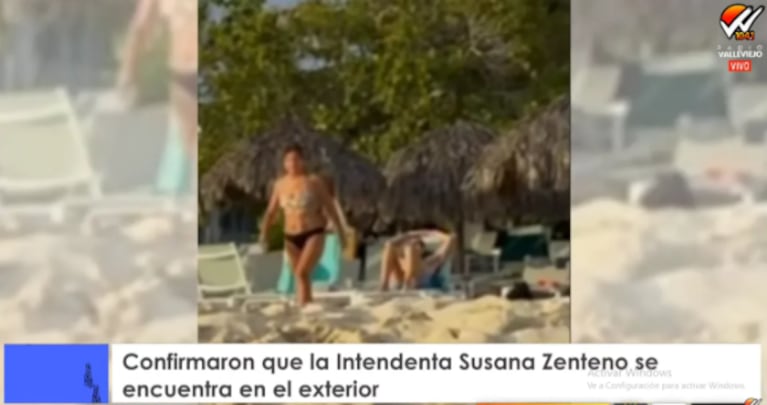 La foto que publicó un medio local de la intendenta en el Caribe.