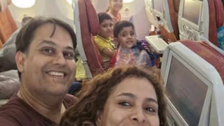 La foto que sacó la mamá justo antes de despegar.