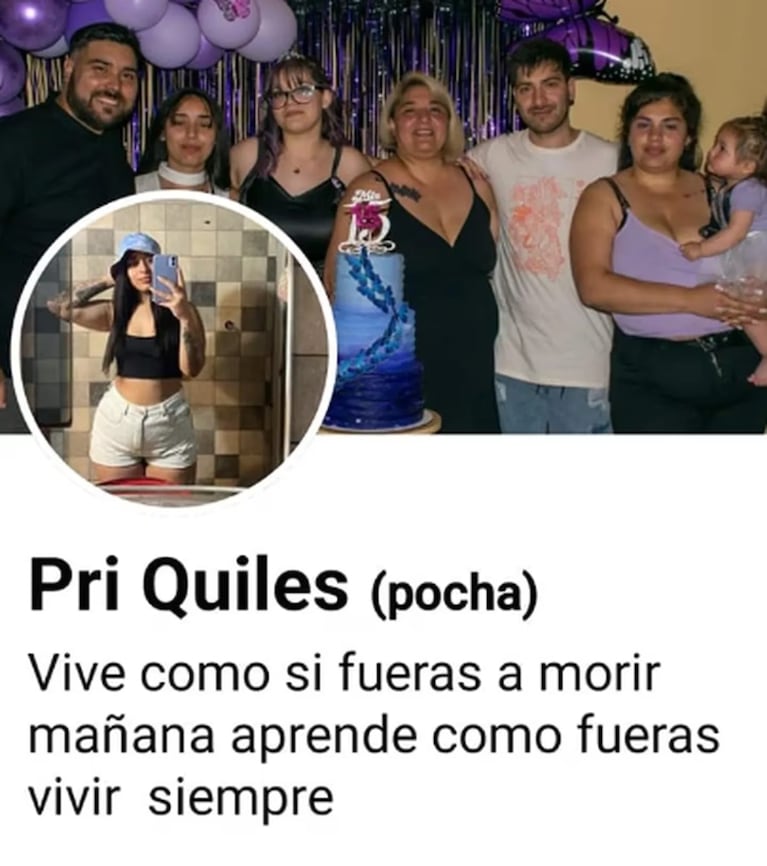 La frase en el perfil de Facebook de Priscila.