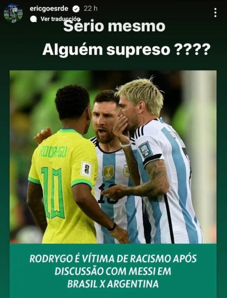 La fuerte frase del padre de Rodrygo contra Messi tras el encontronazo en Argentina-Brasil