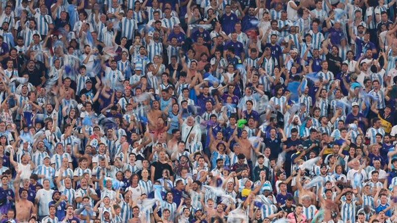 La hinchada argentina deliró tras el triunfo ante Polonia.