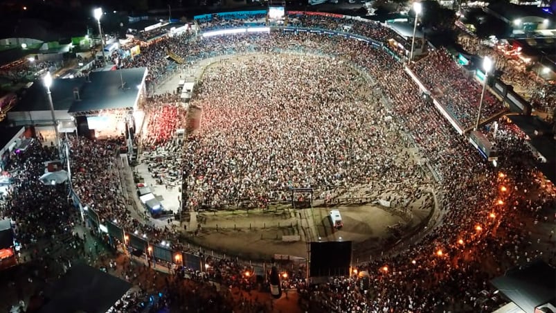 La imagen del anfiteatro desde el drone. Foto: Lucio Casalla / ElDoce.tv.