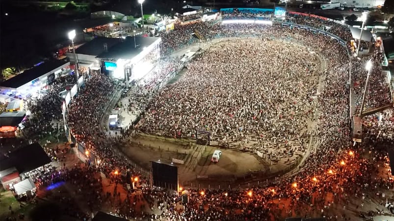 La imagen del anfiteatro desde el drone. Foto: Lucio Casalla / ElDoce.tv.