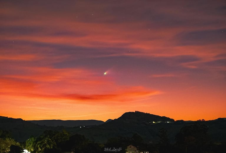 La imagen del cometa 12P/Pons-Brooks en Río Grande do Sul.