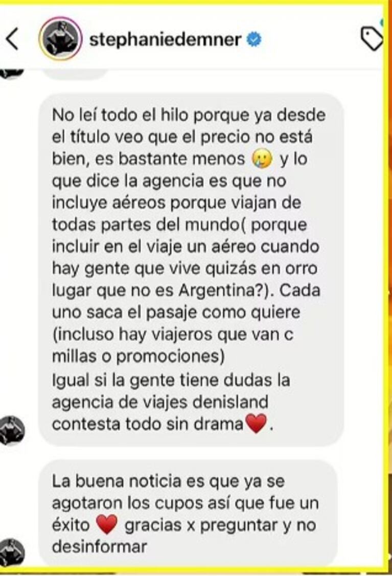 La influencer habló sobre las críticas.