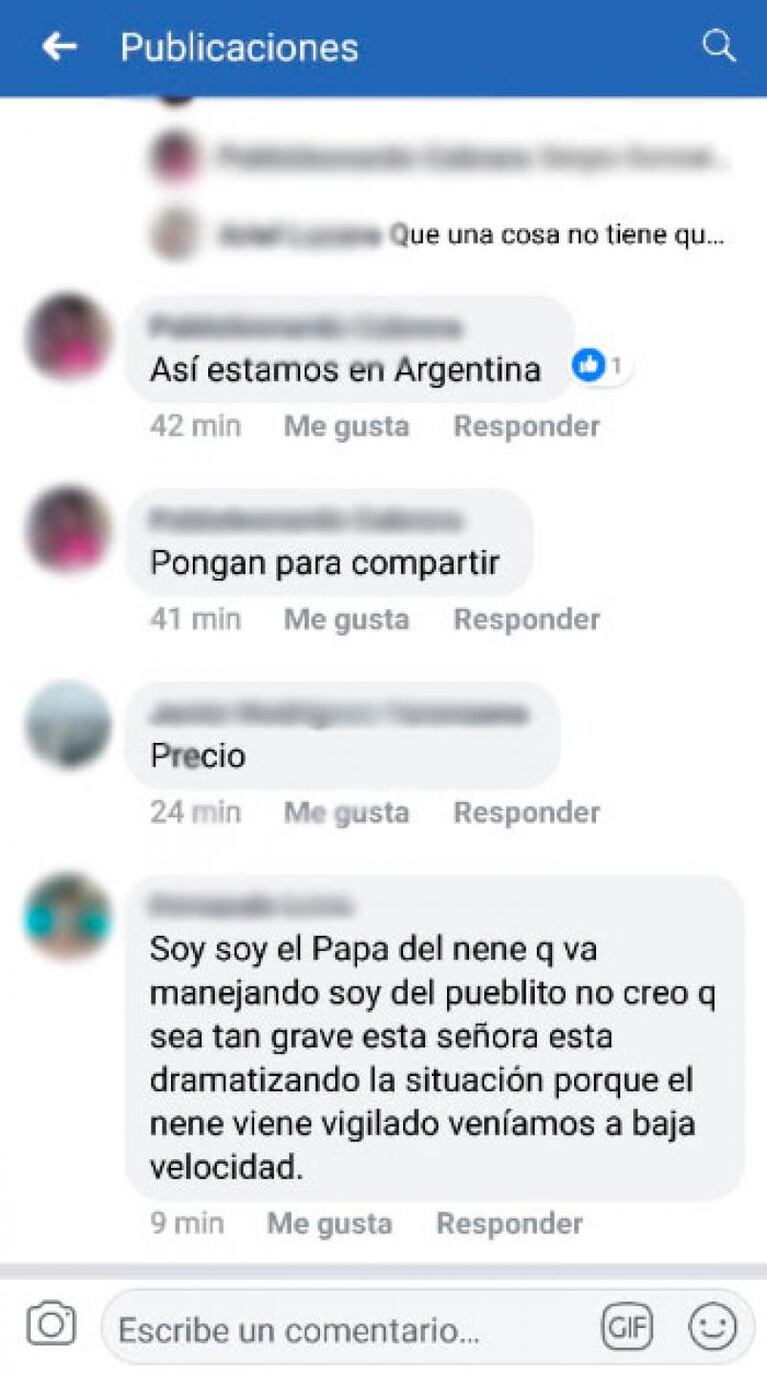 La insólita excusa del papá del nene que manejaba en la Ruta E53