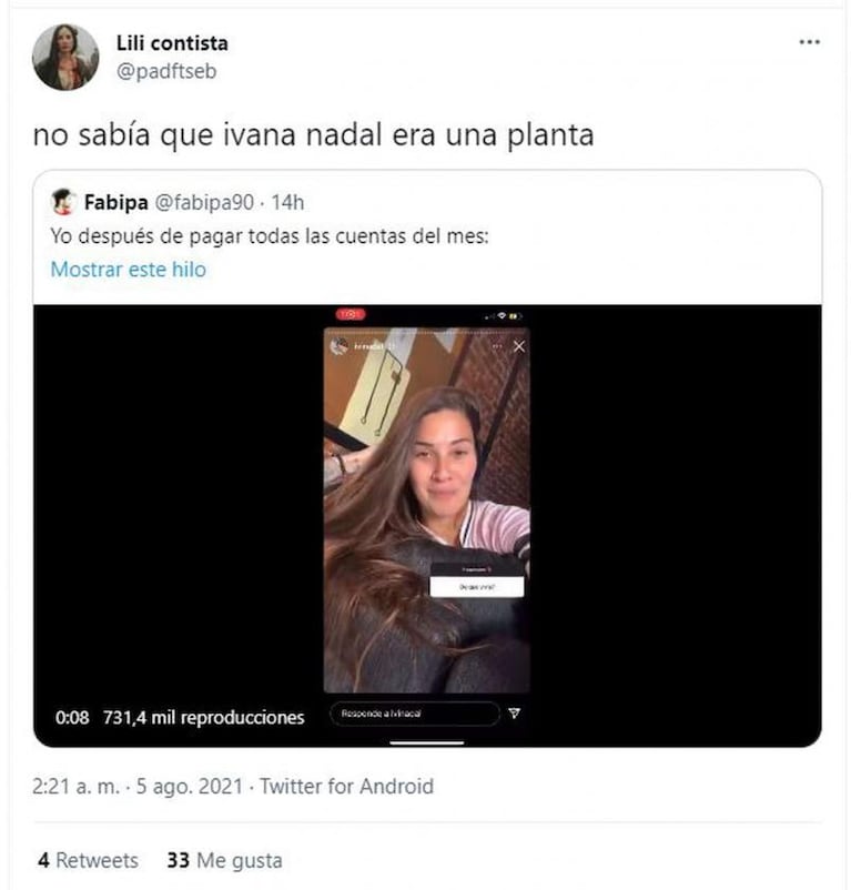 La insólita respuesta de Ivana Nadal cuando le preguntaron de qué vive