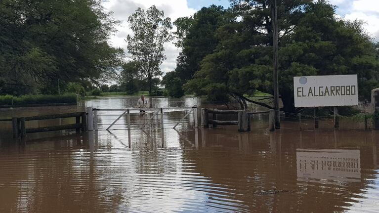 La inundación afectó a la ruta nacional 9 sur y a los campos de la zona.