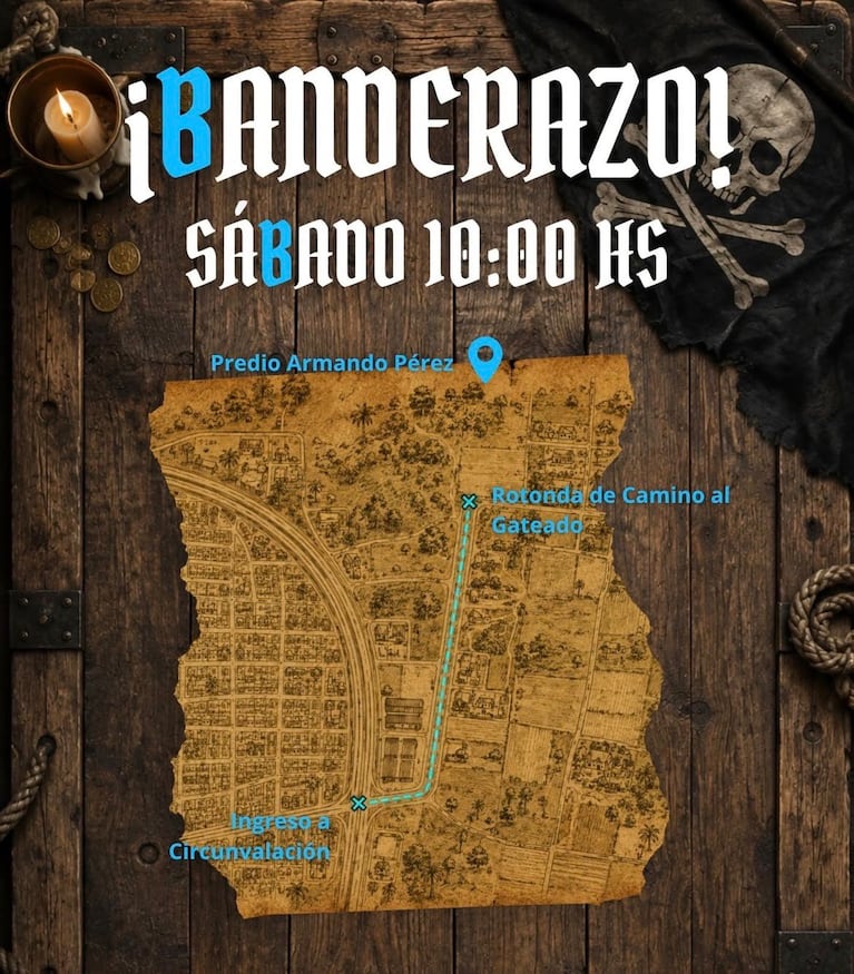 La Invitación para el banderazo Pirata.
