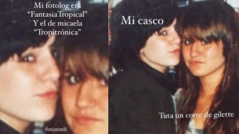 La irreconocible foto de Cande y Mica Tinelli en la era del Fotolog