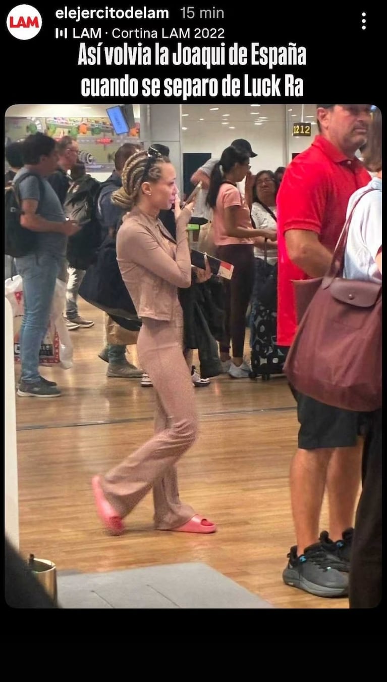 La Joaqui fue vista en el aeropuerto de Madrid llorando.