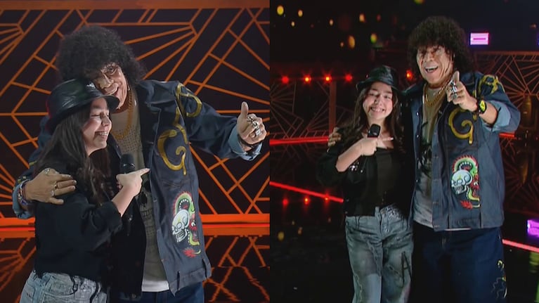 La joven cordobesa que cantó con El Loco Amato, cumplió su sueño de tener una foto con La Mona Jiménez.