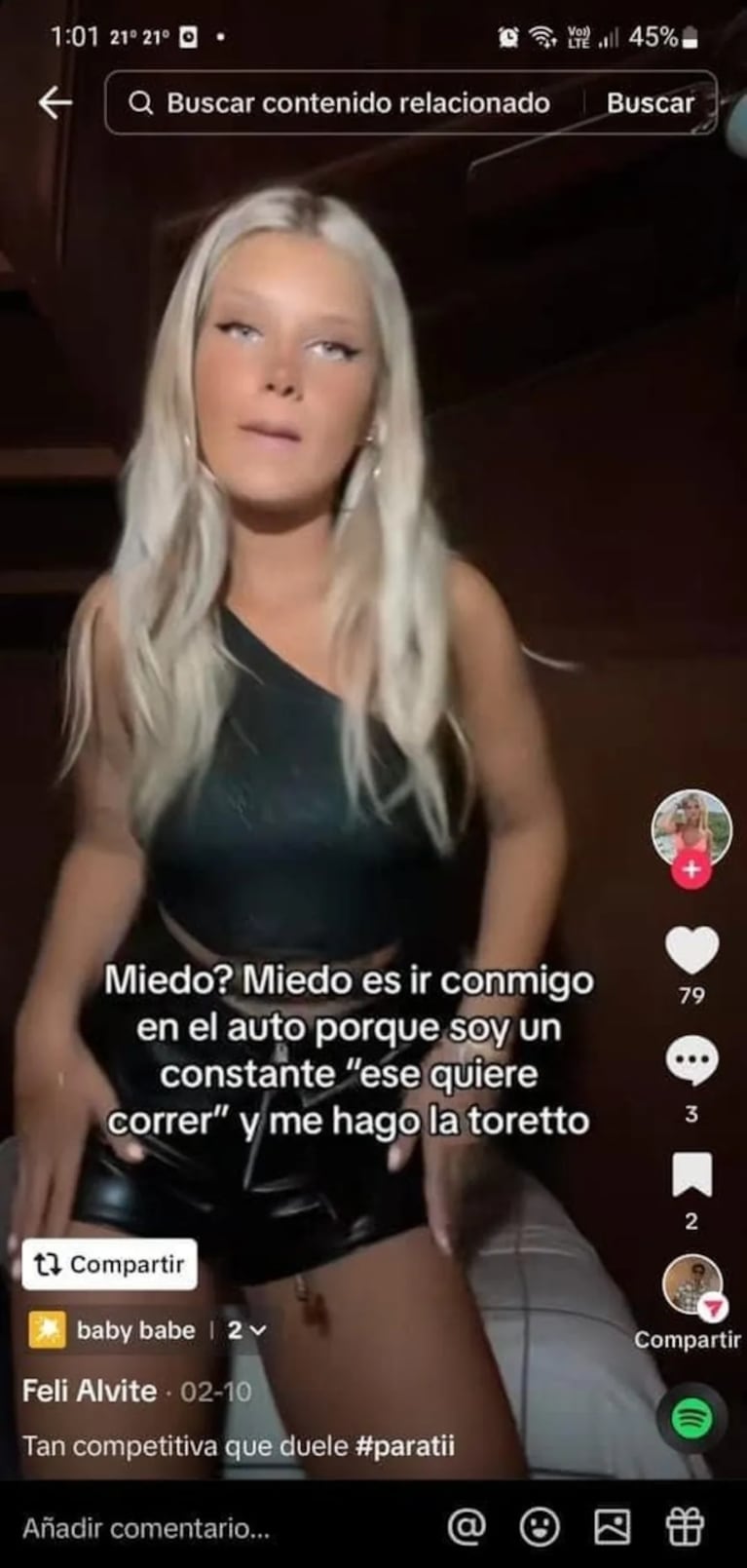 La joven de 20 años se jactaba en TikTok que era fanática de conducir a alta velocidad. (Foto: captura de TikTok)