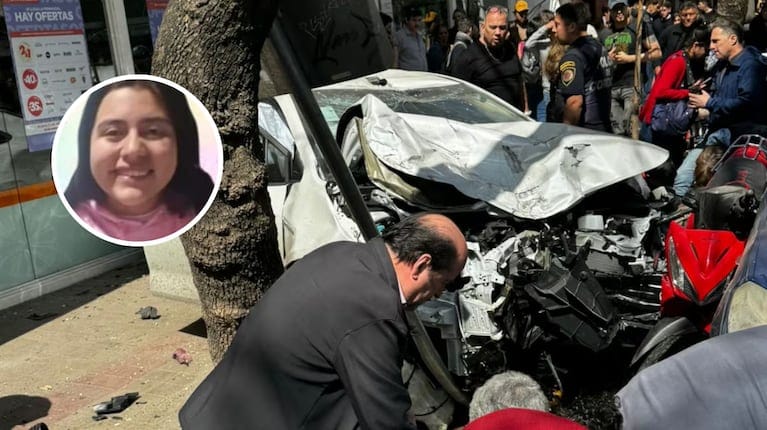 La joven fue impactada por el Corolla que manejaba Cristian Pacha, detenido por el choque.