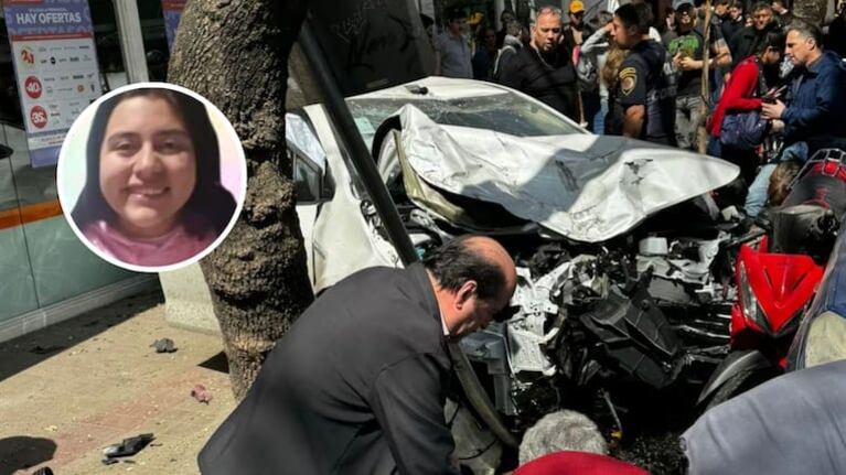 La joven fue impactada por el Corolla que manejaba Cristian Pacha, detenido por el choque.