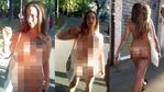 La joven italiana paseó por la calle despojada de su ropa.