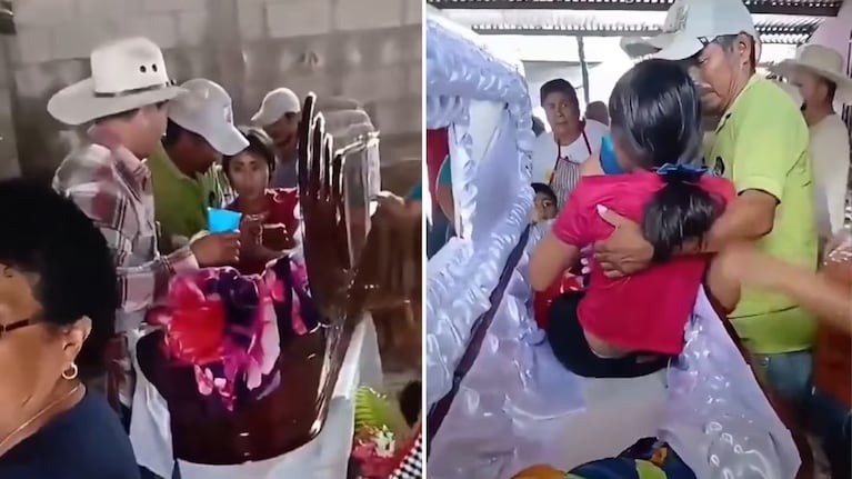 La joven se levantó en pleno velorio.