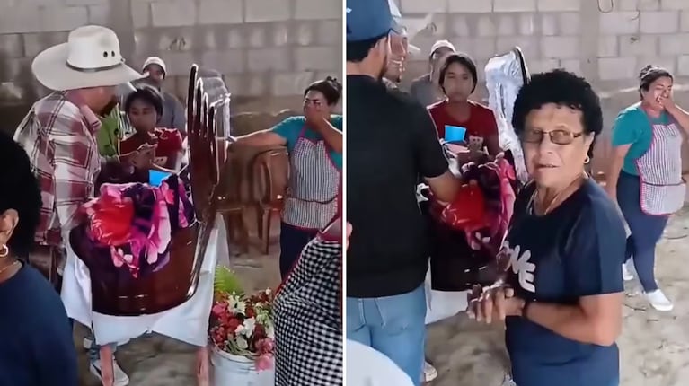 La joven se levantó en pleno velorio.