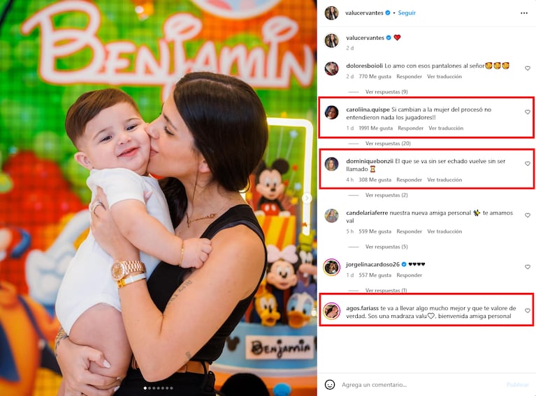 La joven también recibió comentarios luego de que se conociera la noticia. (Captura: Instagram/@valucervantes)