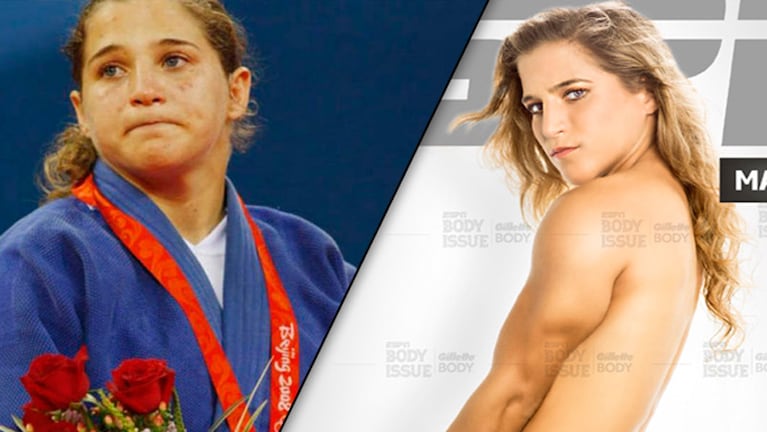 La judoca Paula Paretto se desnuda para una revista.