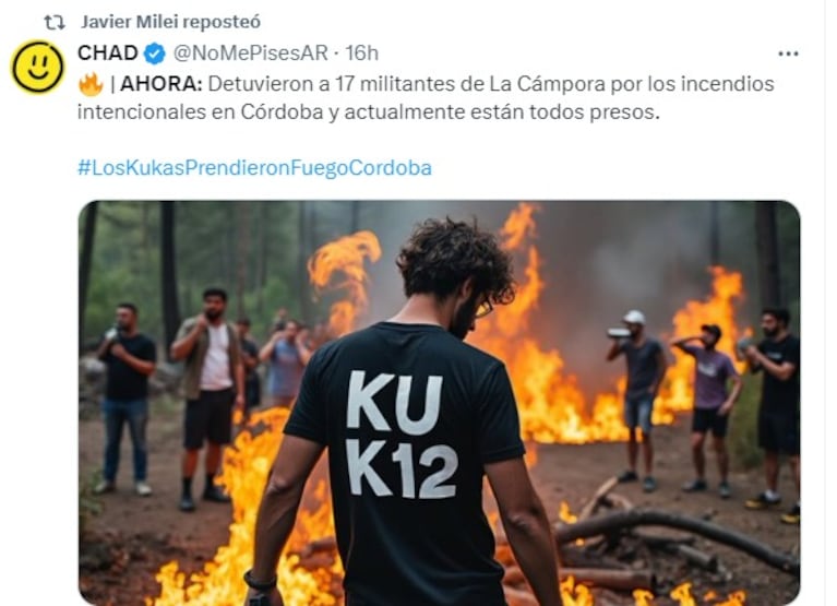 La Justicia de Córdoba desmintió a Milei y negó 17 detenidos de La Cámpora por incendios