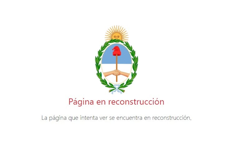 La leyenda que aparece al entrar a la página web.