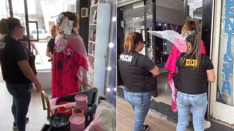 La líder de la banda fue detenida en la peluquería.